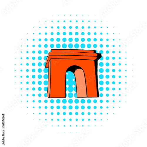 Triumphal arch, Paris icon, comics style photo