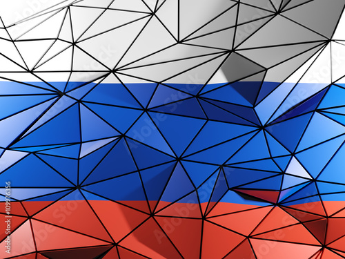 Triangle background with flag of russia