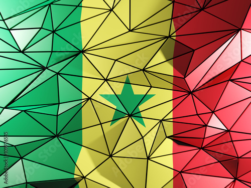 Triangle background with flag of senegal