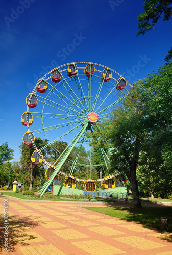 Ferris wheel in the park. Maikop. Adygea. Russia photo