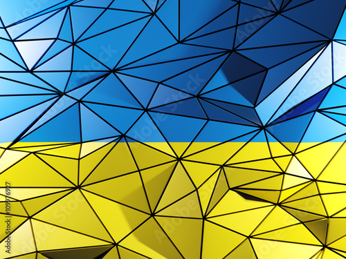 Triangle background with flag of ukraine