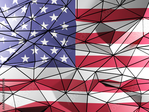 Triangle background with flag of united states of america