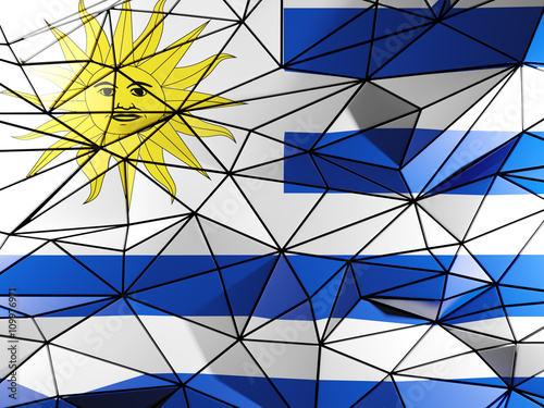 Triangle background with flag of uruguay