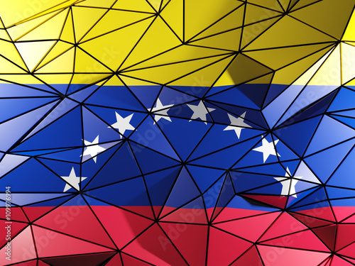 Triangle background with flag of venezuela