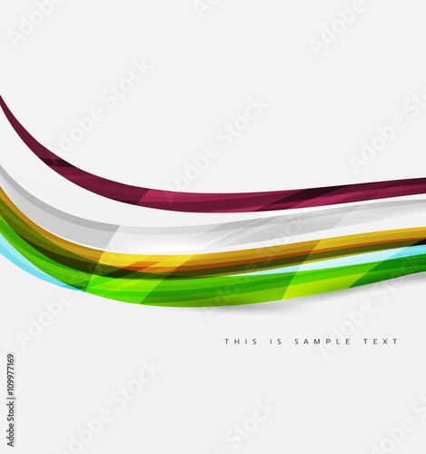 Colorful stripes wave composition, business template