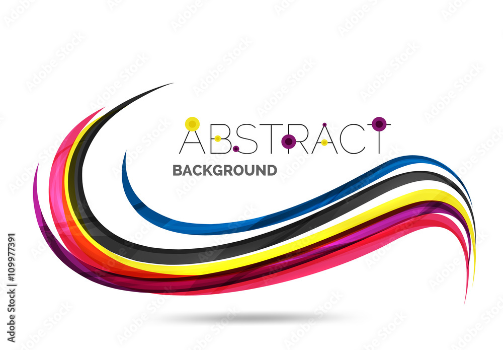 Fototapeta premium Colorful stripes wave composition, business template