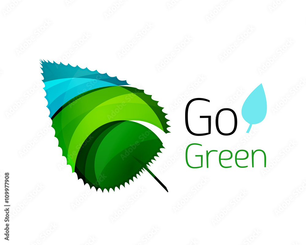 Plakat Go green abstract nature logo