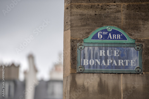 Canvas Print bonaparte street sign in Paris