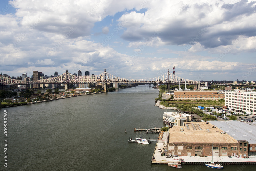Obraz premium East River and Manhattan seen from Long Island City in New York City, USA