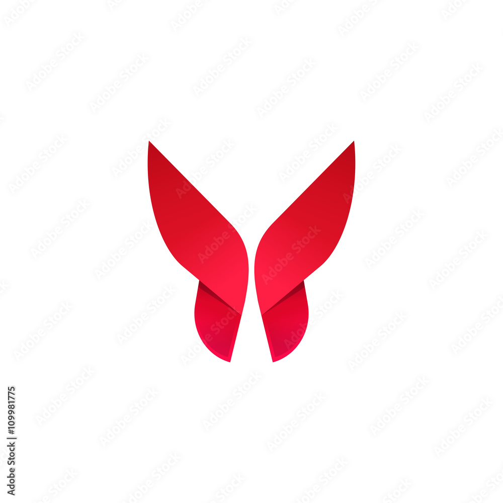 Butterfly Beautiful modern vector icon design for business card, logo, brand identity isolated on white