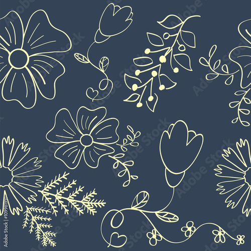 Сolorful floral seamless pattern. Background