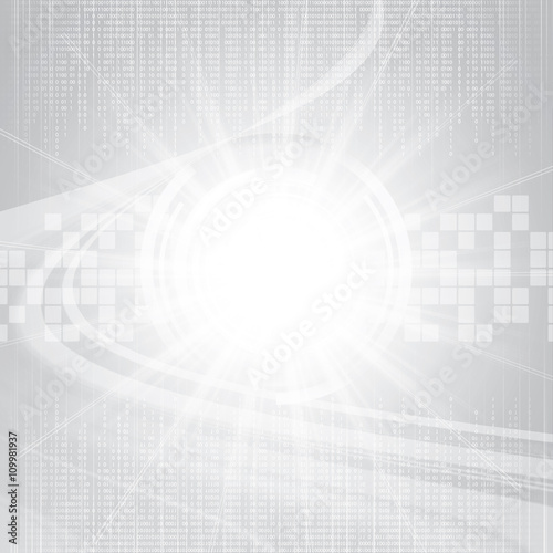 Abstract tech binary silver background