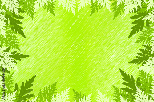 Fern leaves in spring green colors background
