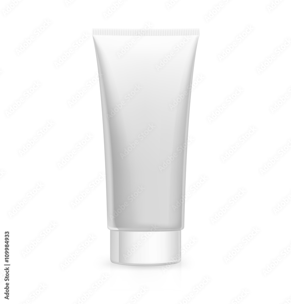 Realistic plastic tube on white background. Vector illustration template ready for your desing. It can be use for presentation cosmetic cream or toothpaste, promo, adv and etc. Realistic plastic tube on white background. Vector illustration template ready for your desing. It can be use for presentation cosmetic cream or toothpaste, promo, adv and etc.