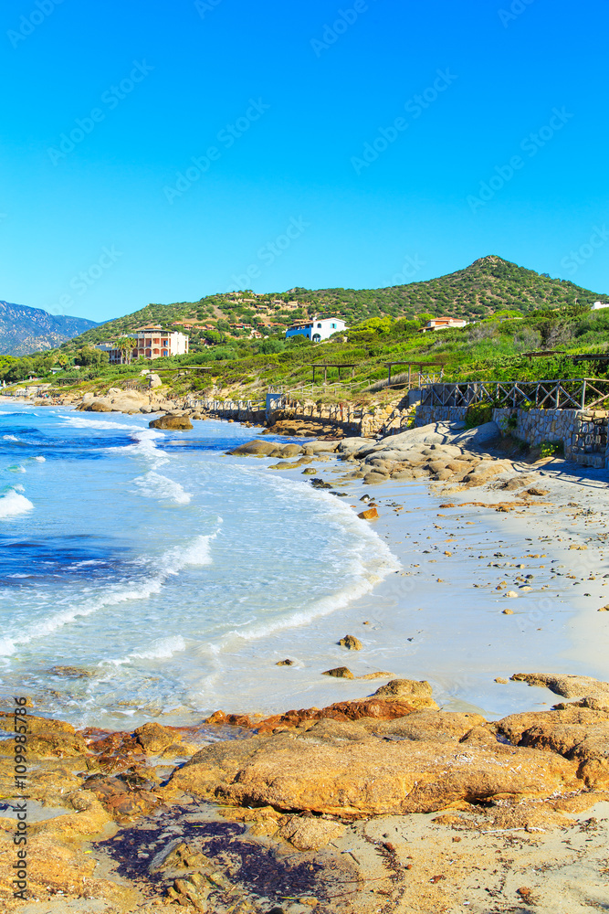 View of a Punta Molentis beach, Sardinia