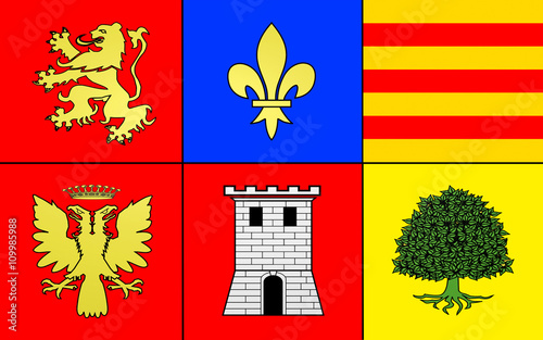 Flag of Pamiers, France photo