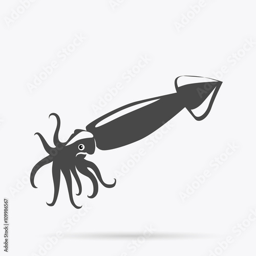 Squid of Monochrome Color Design