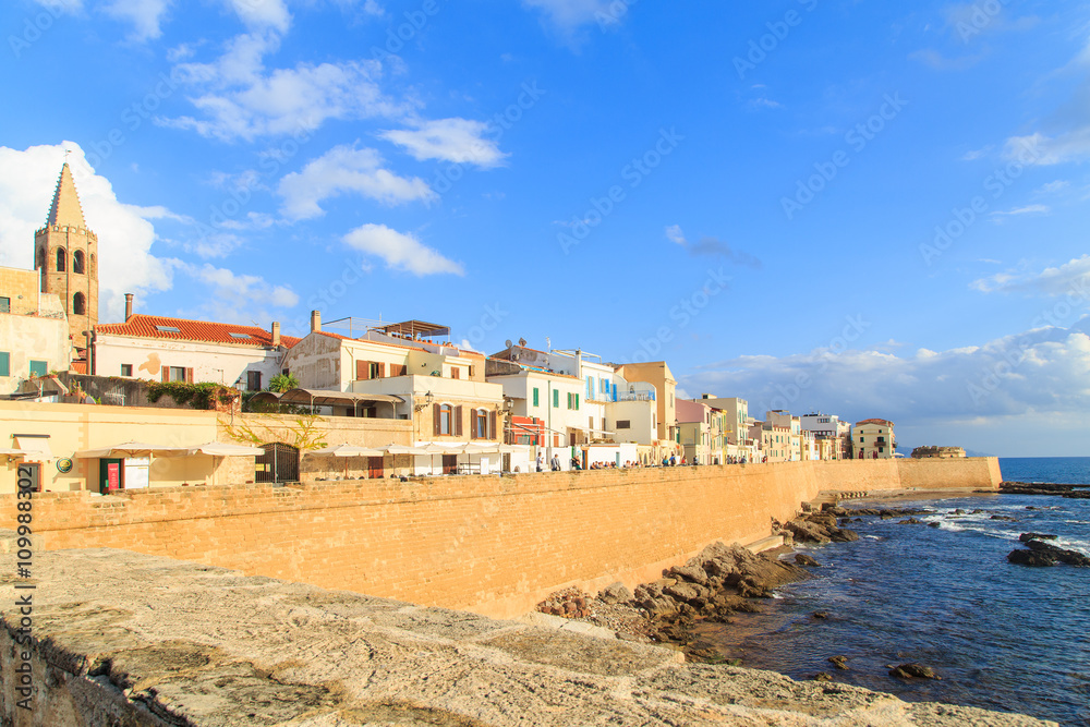 View of a promenade in Alghero, Sardinia