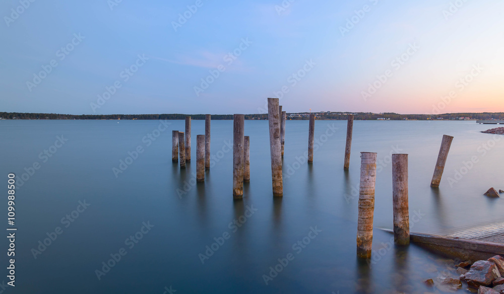 pier on the Baltic Sea island of Aland, Finland