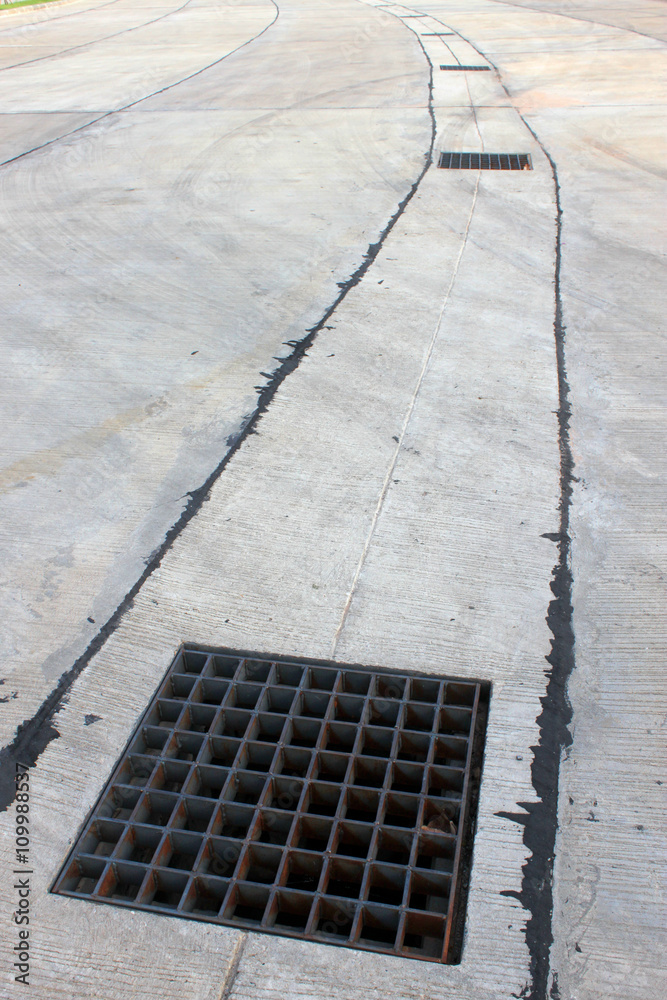 Fototapeta premium manhole cover of sanitary sewer