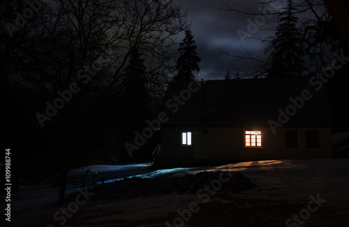 night snow landscape