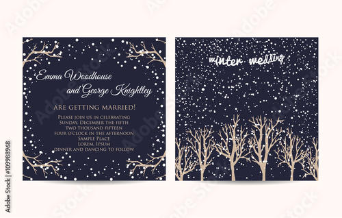 winter wedding invitation set