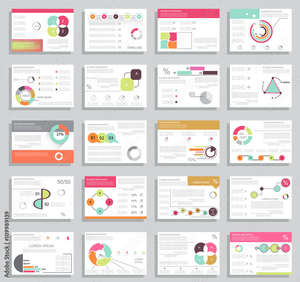 Brochure design and infographics for business data visualization