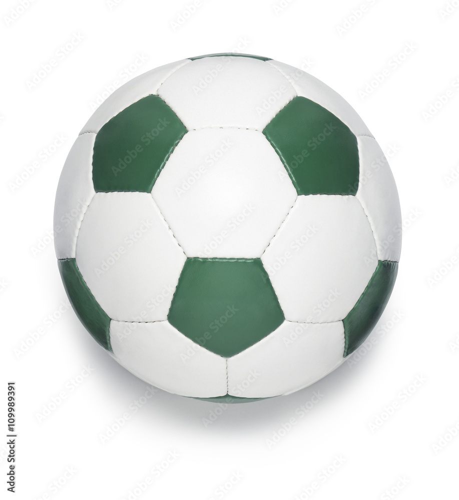 Soccer ball in green color isolated on white background. Clipping path Soccer ball in green color isolated on white background. Clipping path