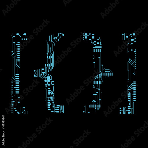 Circuit board symbol curly brace square bracket Vector Illustration
