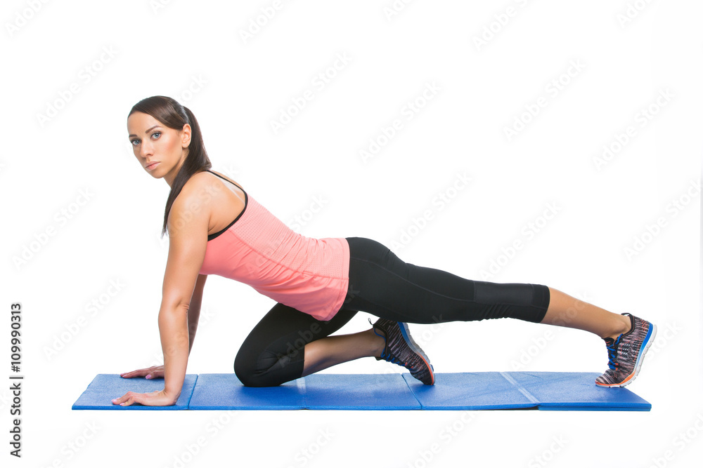 Beautiful woman making sport exercise Beautiful woman making sport exercise