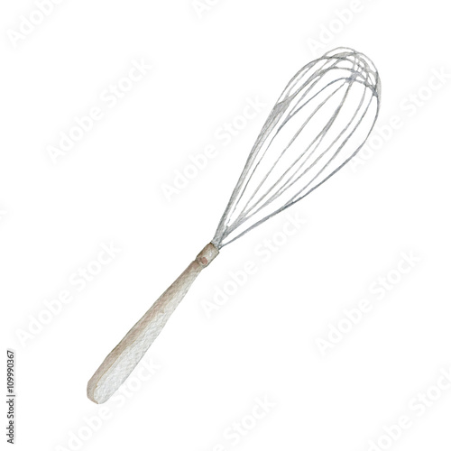 Cute hand drawn watercolor kitchen objects, equipment