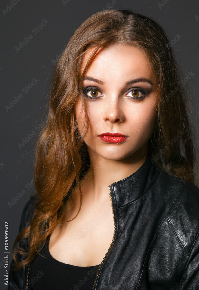 Portrait of a beautiful woman with necklace Portrait of a beautiful woman with necklace