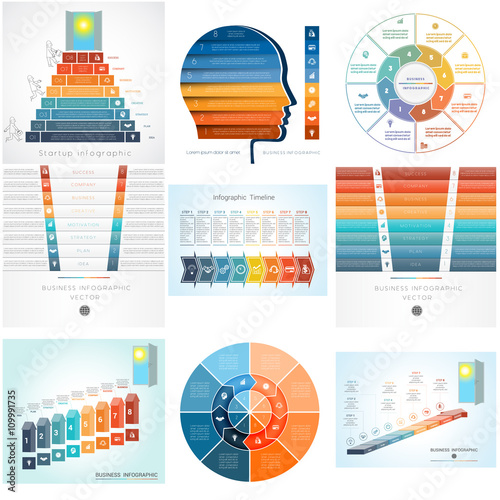 templates element for Infographics diagram with eight options