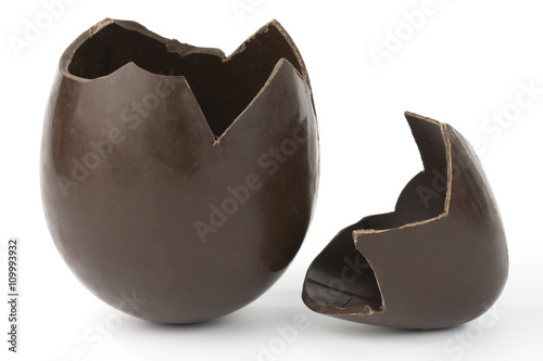 broken easter chocolate egg