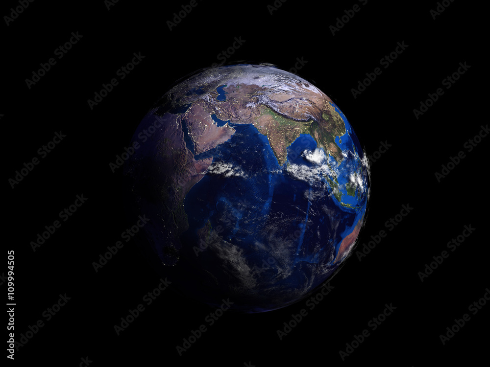 planet earth on black background view from space 3d illustration planet earth on black background view from space 3d illustration