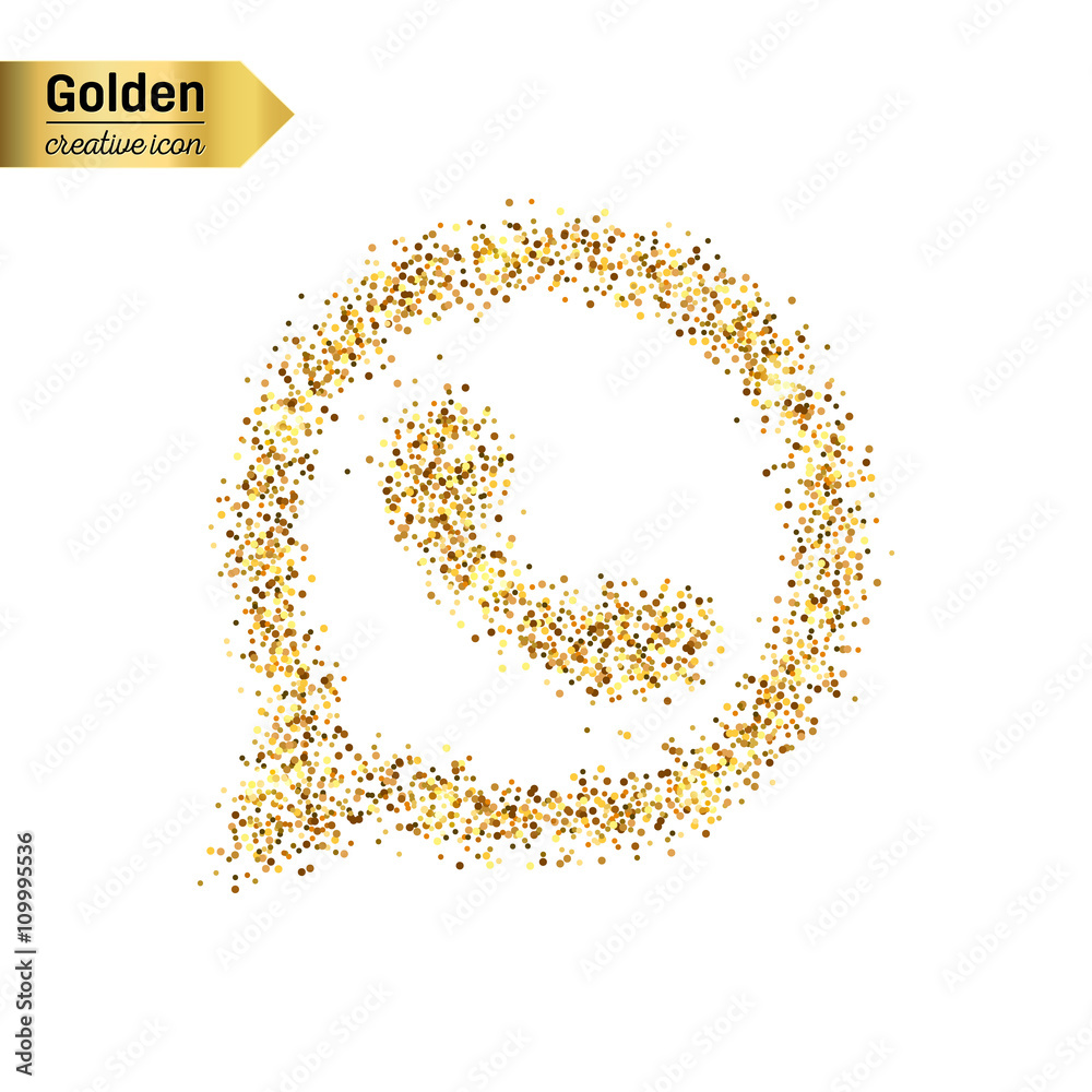 Gold glitter vector icon of telephone isolated on background. Art creative concept illustration for web, glow light confetti, bright sequins, sparkle tinsel, abstract bling, shimmer dust, foil. Gold glitter vector icon of telephone isolated on background. Art creative concept illustration for web, glow light confetti, bright sequins, sparkle tinsel, abstract bling, shimmer dust, foil.