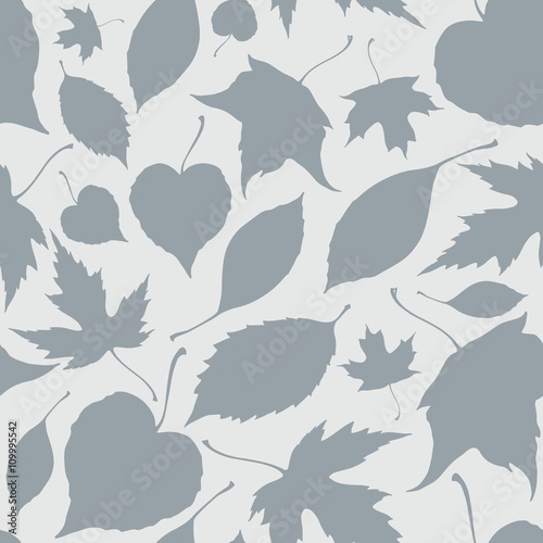 Seamless pattern with decorative falling leaves. Endless backgro