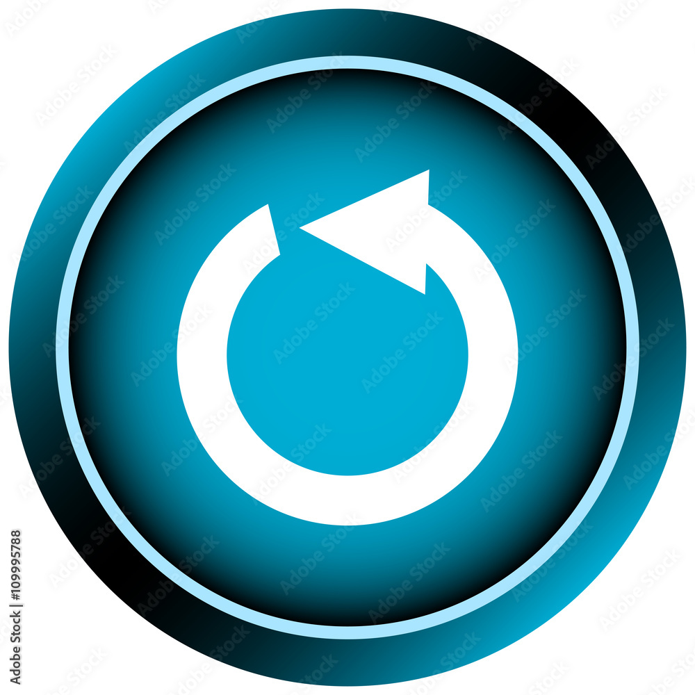 Icon blue white reset arrow