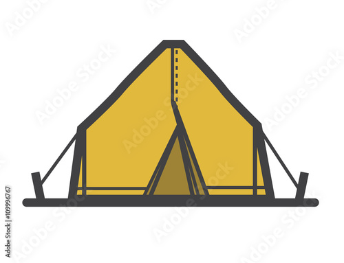 Tourist tent icon or logo, cartoon style vector
