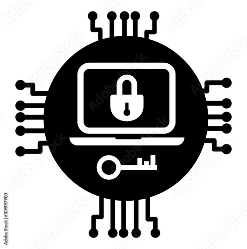 Data encryption and protection. Vector illustrarion