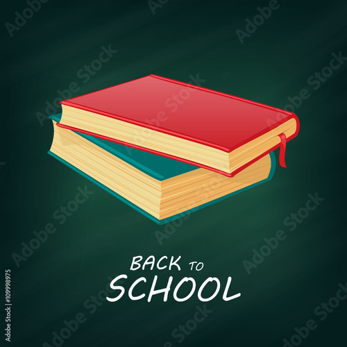 Vector Illustration of a Back to School Design with Books