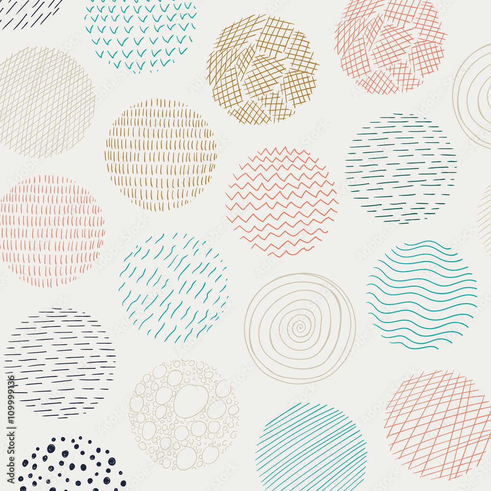 Vector Illustration of Abstract Doodle Circles