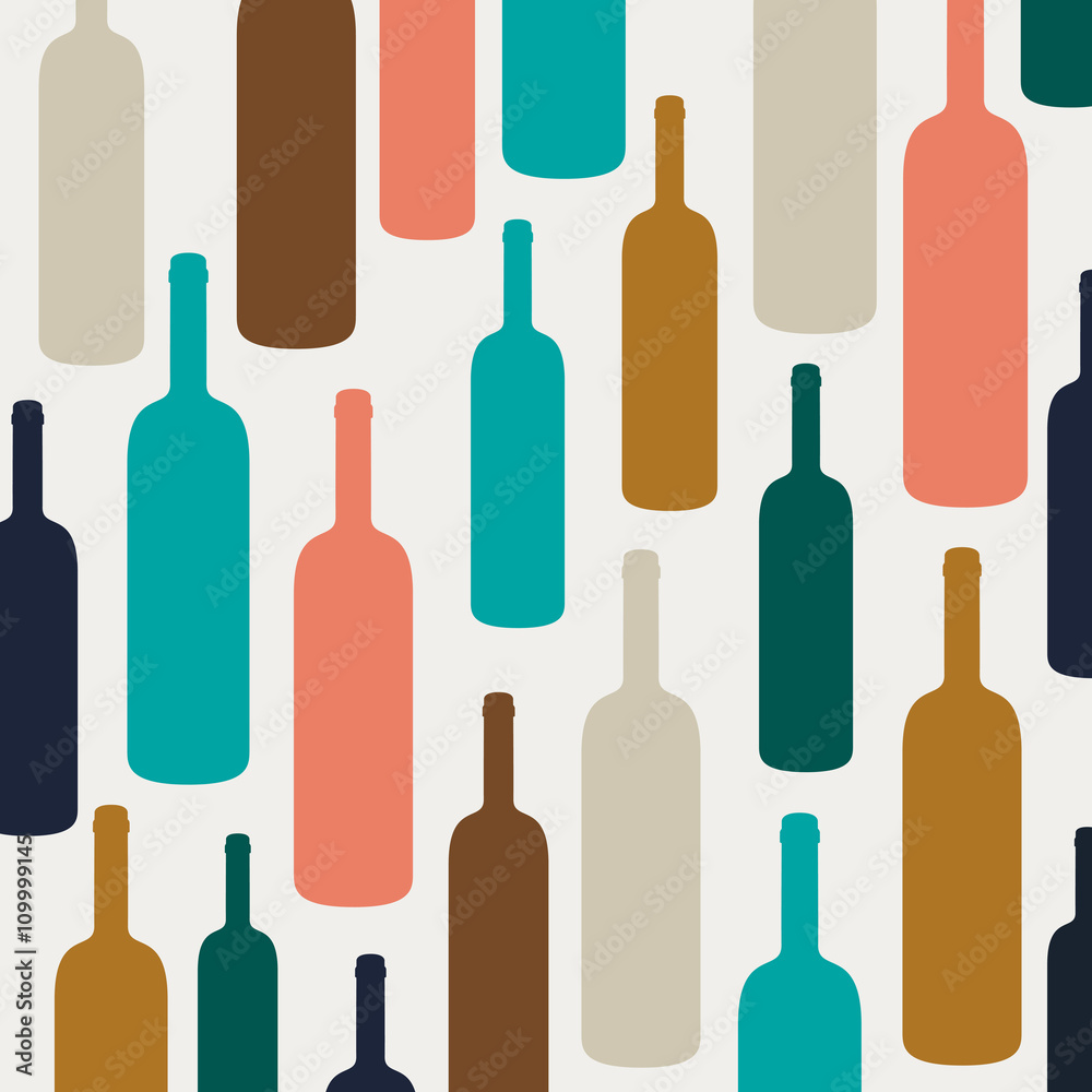 Vector Illustration of an Abstract Background with Wine Bottles Vector Illustration of an Abstract Background with Wine Bottles
