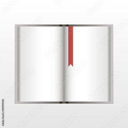 Open book with a bookmark