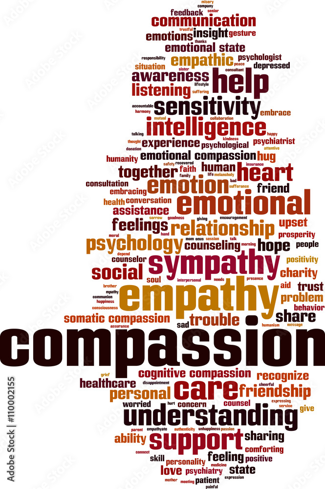 Obraz premium Compassion word cloud concept. Vector illustration