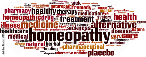 Homeopathy word cloud concept. Vector illustration