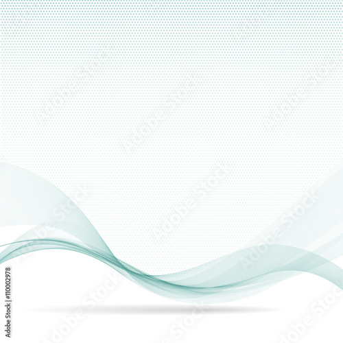 Abstract vector background from green wavy lines and dots. Best
