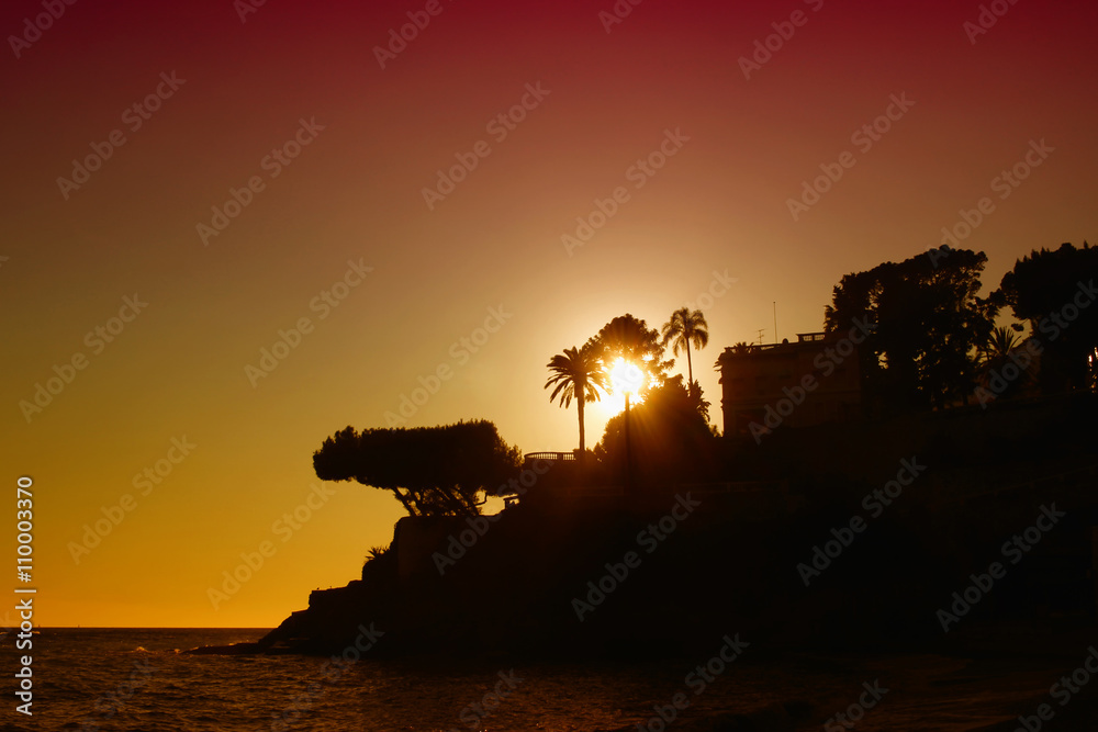 Obraz premium Sunset over the Mediterranean Sea