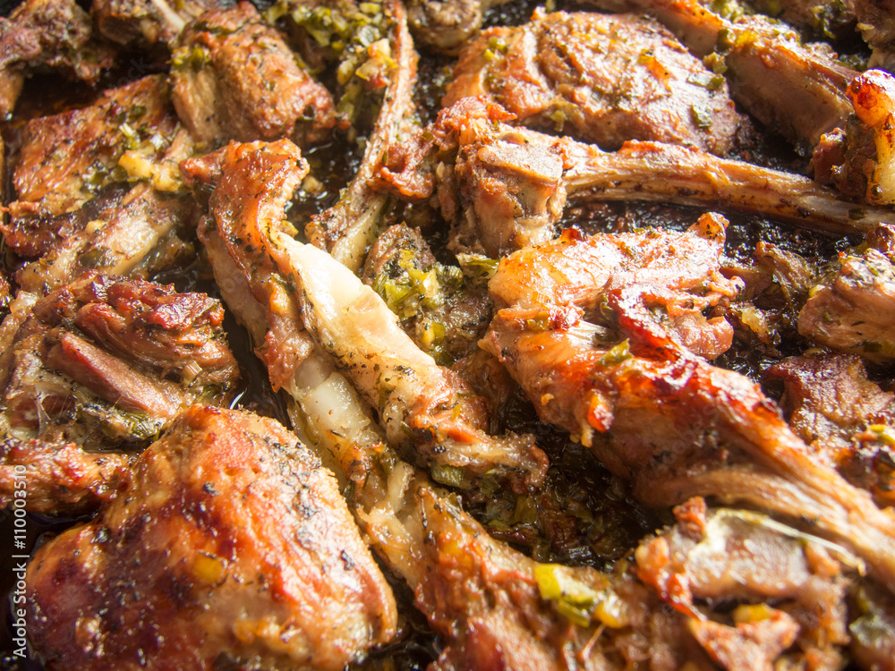 delicious marinated lamb ribs roasted, easter culinary tradition delicious marinated lamb ribs roasted, easter culinary tradition