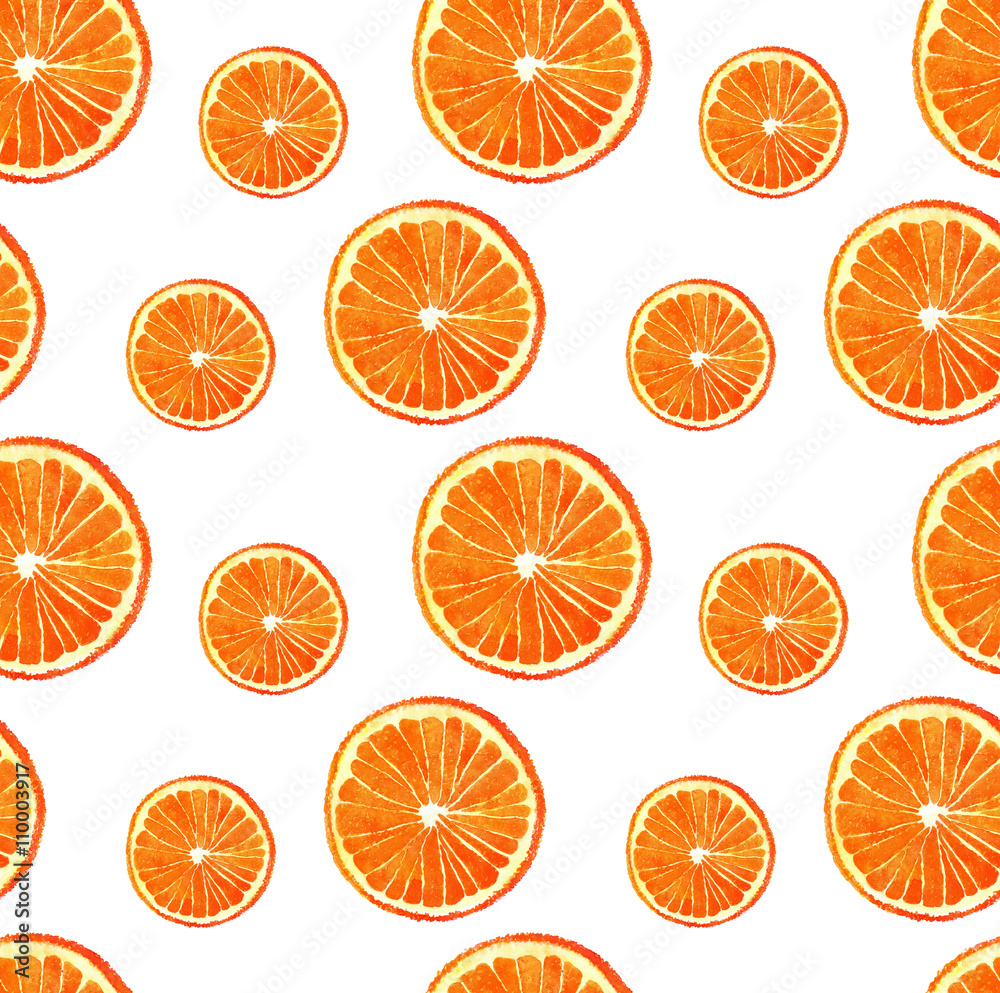 Naklejka watercolor seamless orange pattern